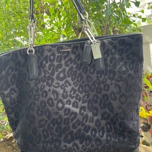 Coach Maddison Chenille Black Tote